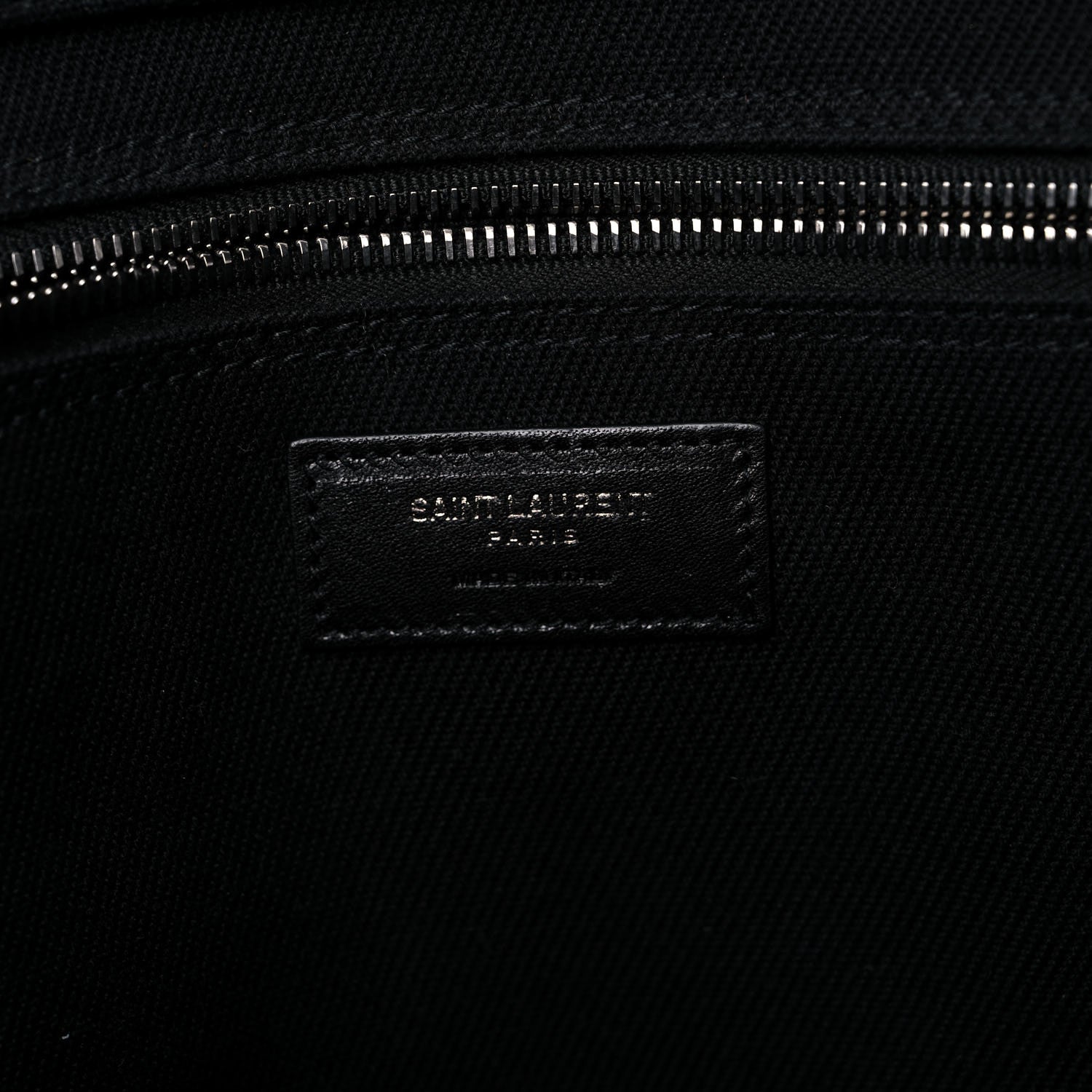 Saint Laurent Linen Calfskin Rive Gauche Tote Black 6 of 14