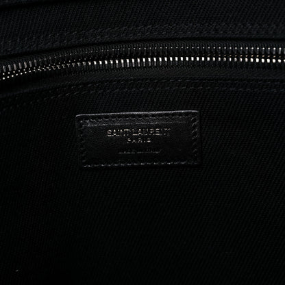 Saint Laurent Linen Calfskin Rive Gauche Tote Black 6 of 14
