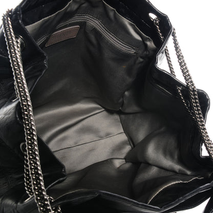 Chanel Lambskin Square Stitched LAX Accordian Hobo Large Black 5 of 7