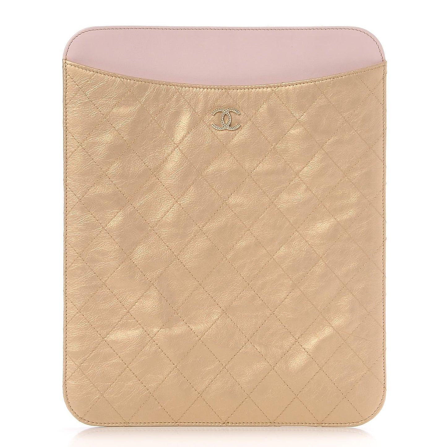 Metallic Calfskin Brilliant iPad Case Gold