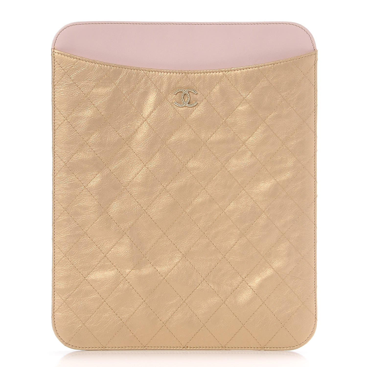 Chanel Metallic Calfskin Brilliant iPad Case Gold 1 of 8