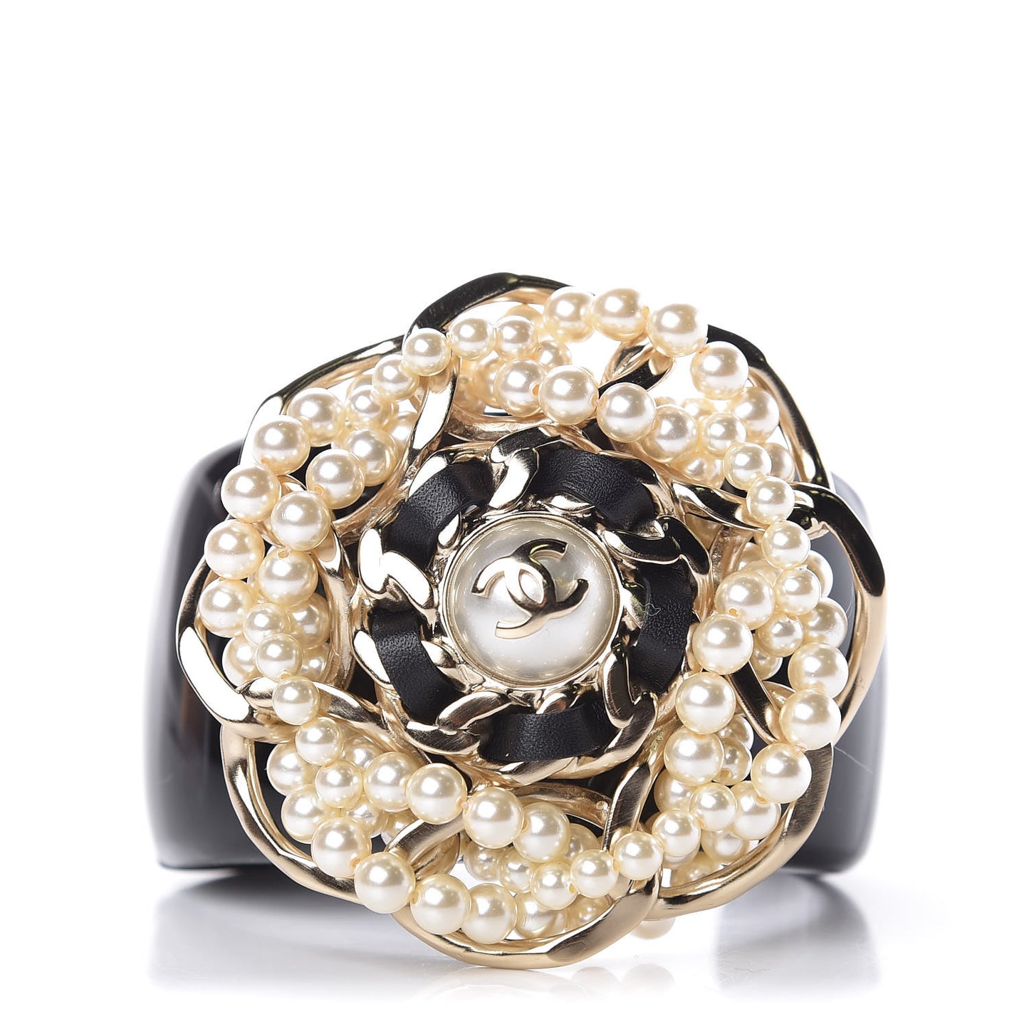 Pearl Lambskin Resin CC Cuff Black