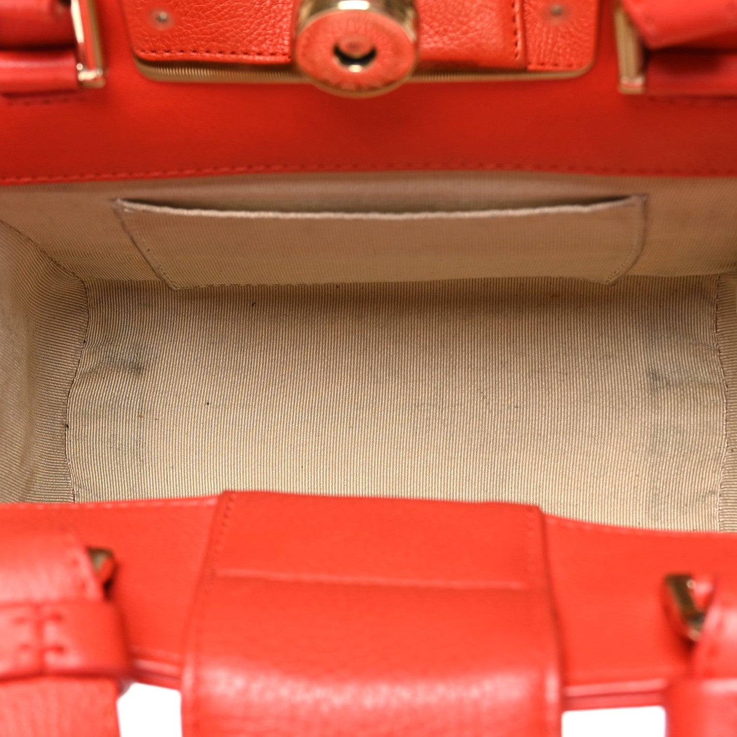 Chanel Grained Calfskin Stitched Mini Label Click Shopper Tote Red 5 of 11