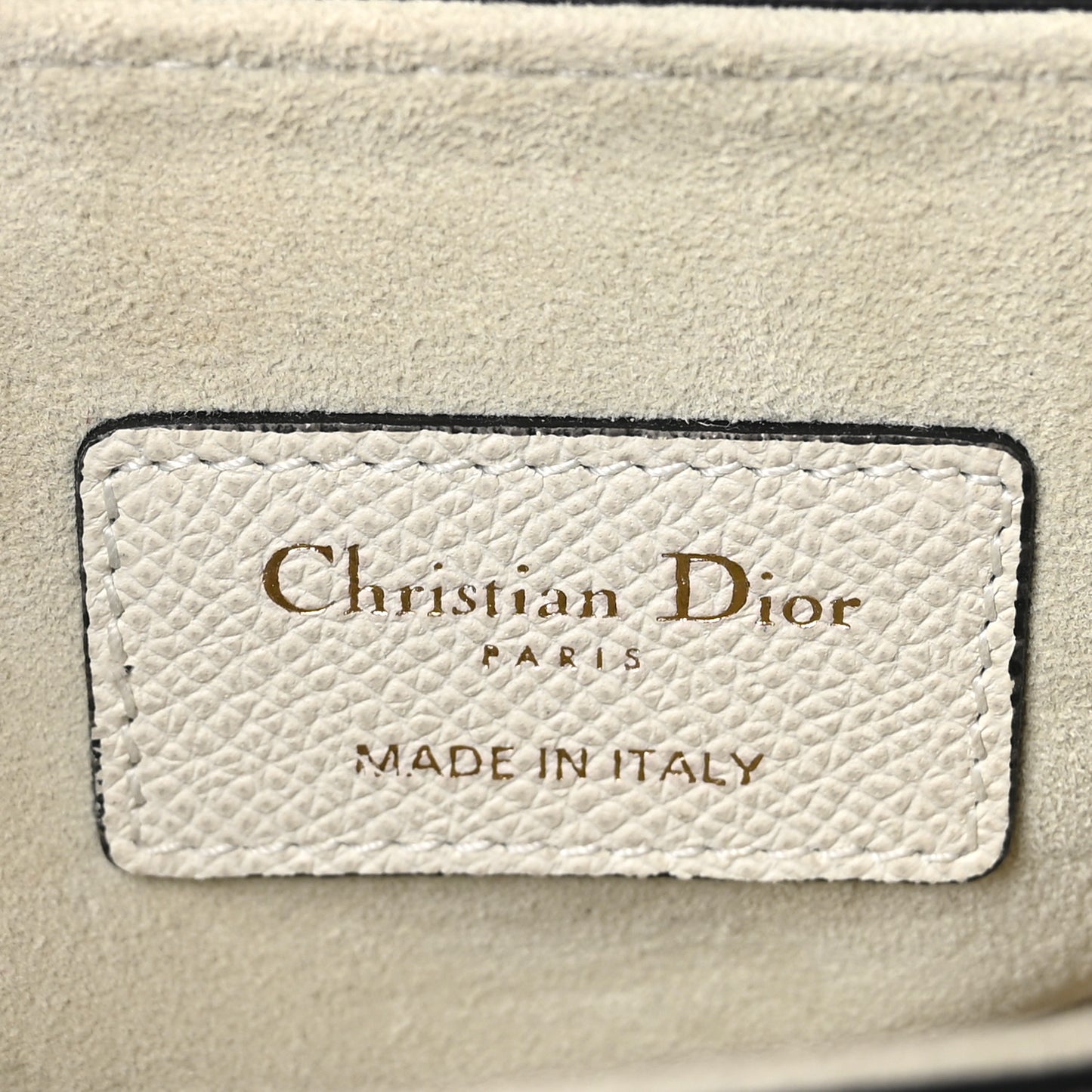 CHRISTIAN DIOR Grained Calfskin Mini Saddle Bag White