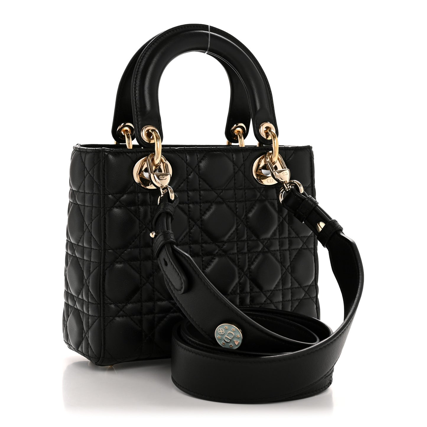 Lambskin Cannage Small Lucky Badges My Lady Dior Black
