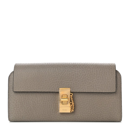 Chloe Grained Lambskin Drew Long Wallet with Flap Motty Grey 1 of 10