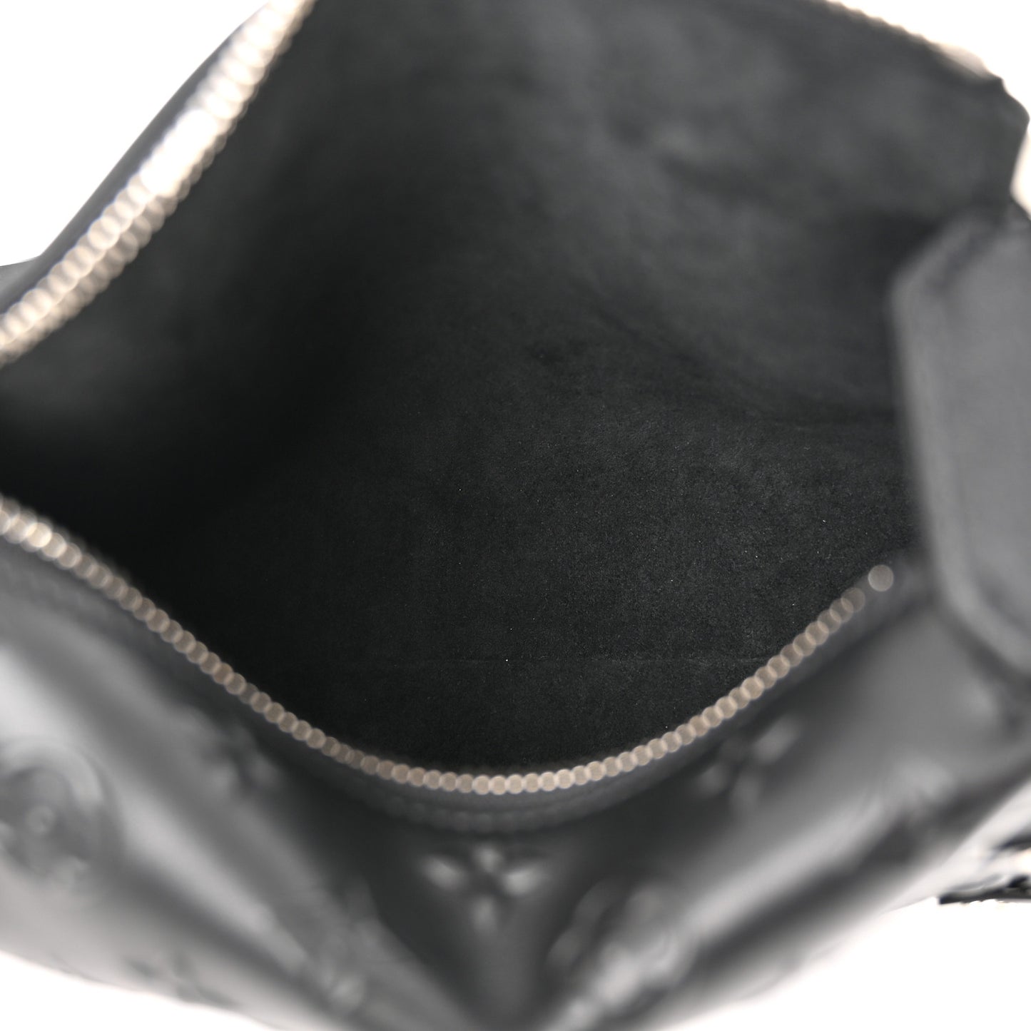 Calfskin Debossed Monogram Side Trunk Black