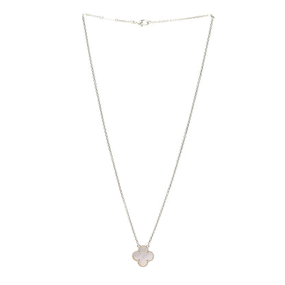 Van Cleef & Arpels 18K Yellow Gold Mother of Pearl Vintage Alhambra Pendant Necklace 3 of 8