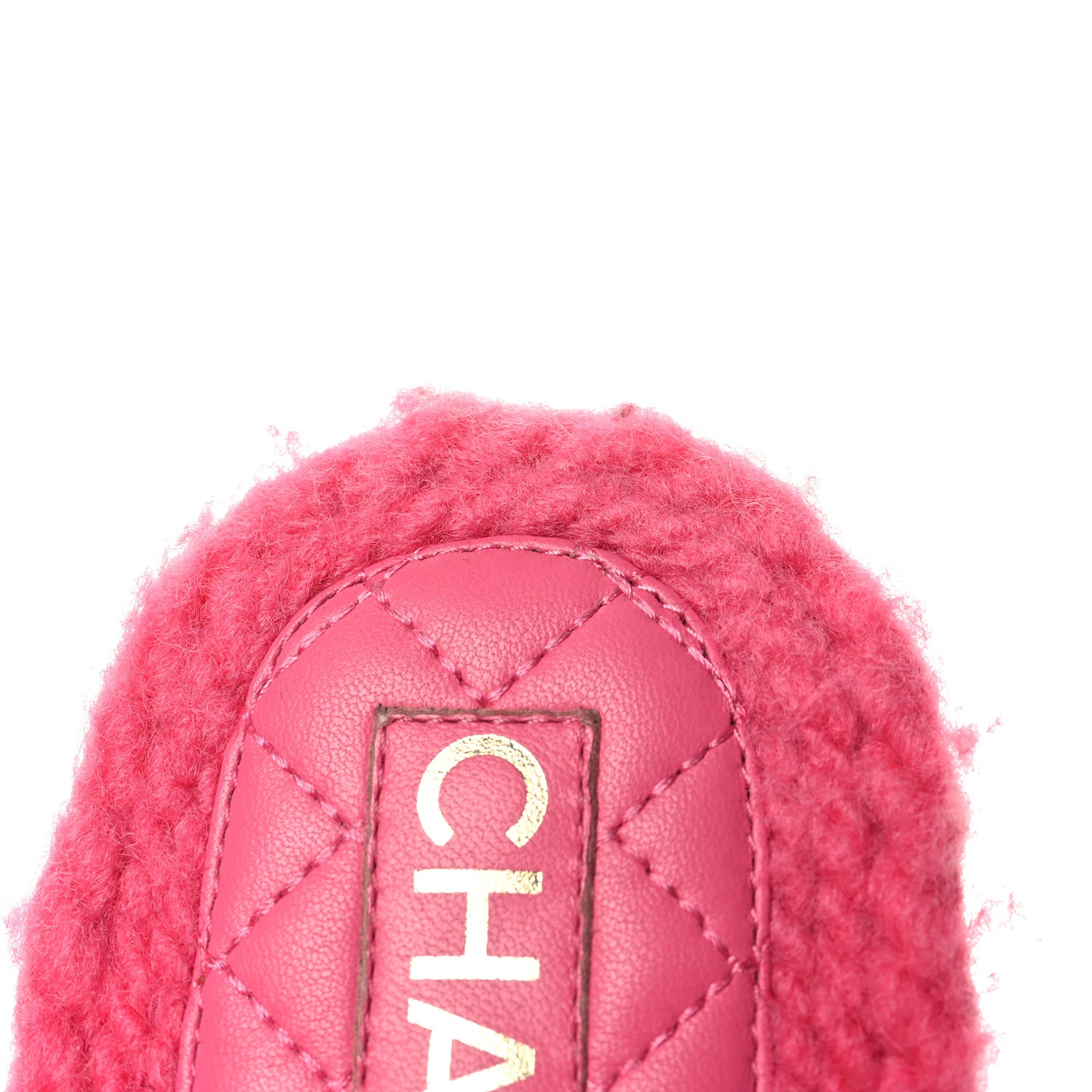 Chanel Cord Lambskin Quilted Logo Sandals 37 Pink 8 of 9