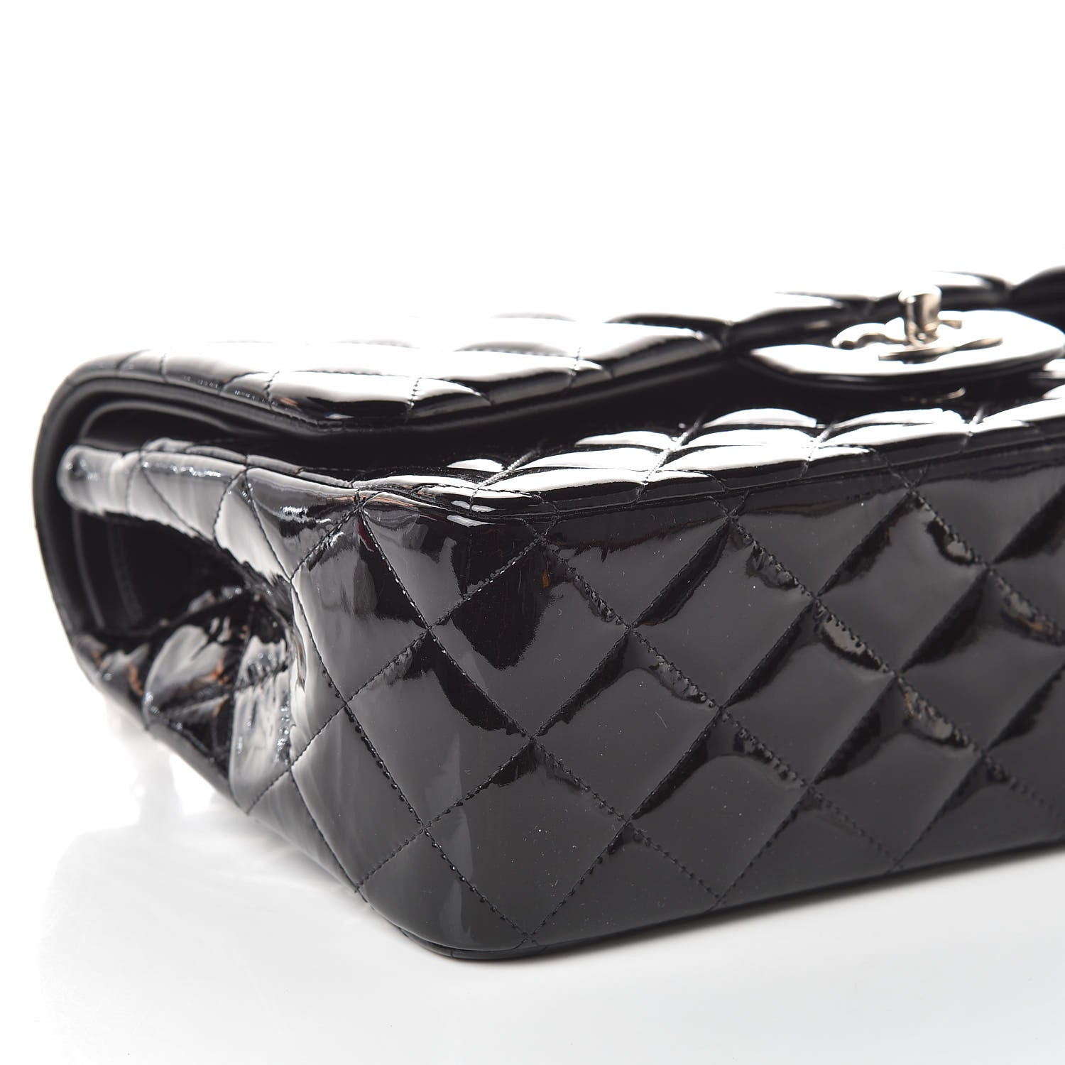 Chanel Patent Quilted Jumbo Double Flap Black 8 of 11