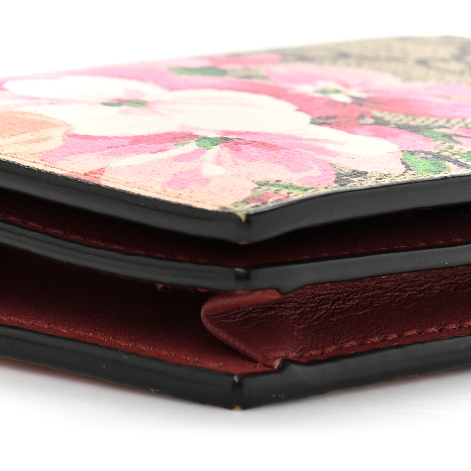 Gucci GG Supreme Monogram Blooms Card Case Wallet Beige Multicolor Dry Rose 10 of 11