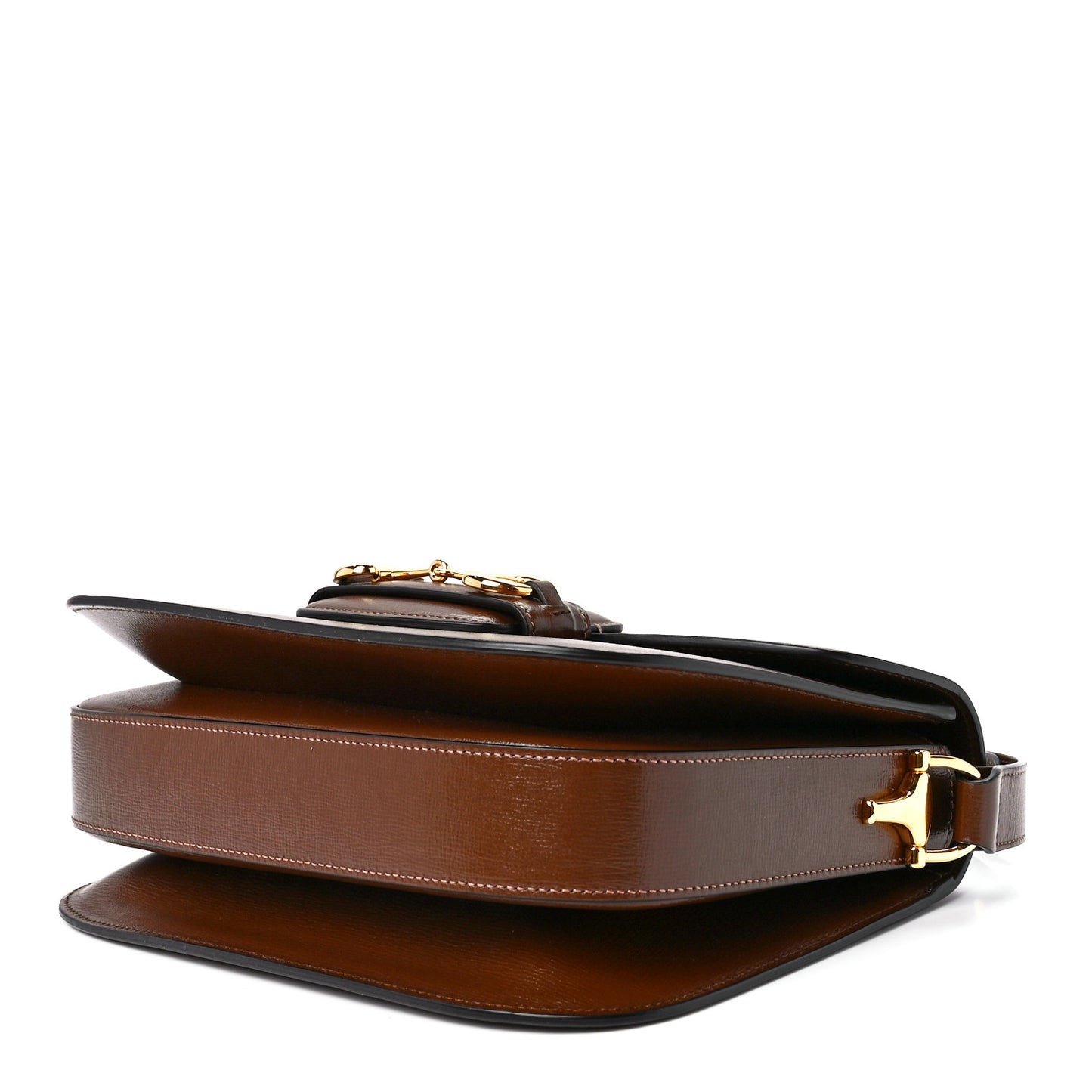 Azalea Calfskin Horsebit 1955 Shoulder Bag Brown Sugar