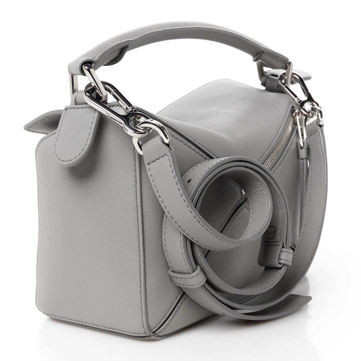 Calfskin Small Puzzle Bag Pearl Grey