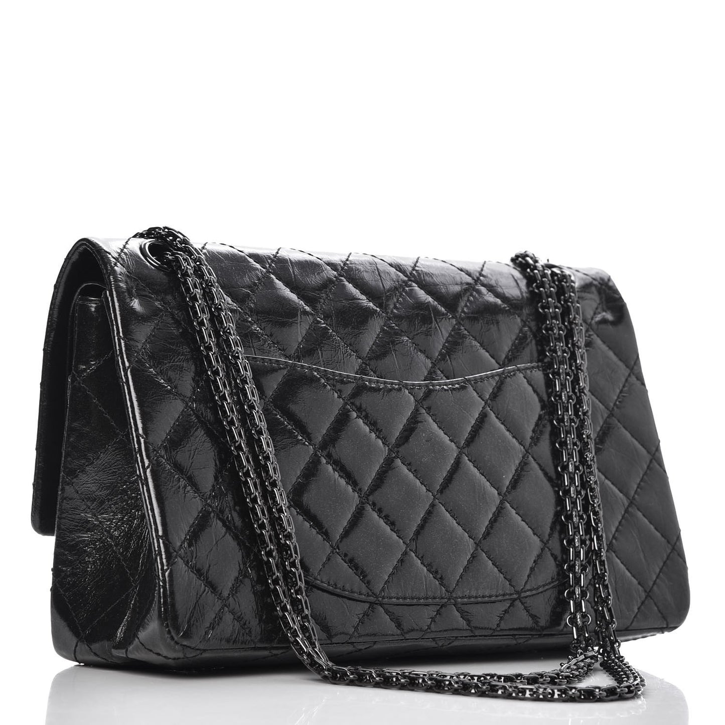 Glazed Calfskin Quilted 2.55 Reissue 226 Flap So Black