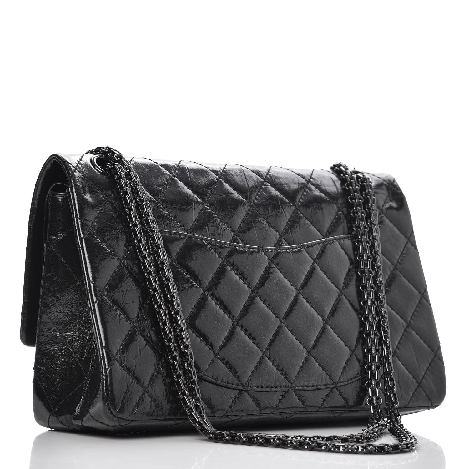 Chanel Glazed Calfskin Quilted 2.55 Reissue 226 Flap So Black 4 of 8