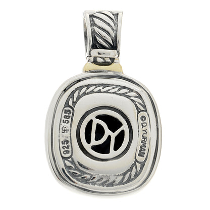 David Yurman Sterling Silver 14K Yellow Gold Black Onyx Albion Enhancer Pendant 3 of 4