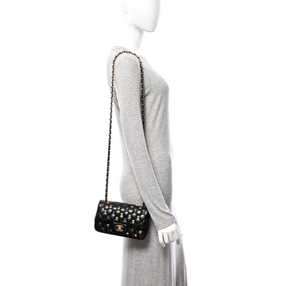 Chanel Lambskin Quilted Studded Mini Rectangular Flap Black 2 of 10
