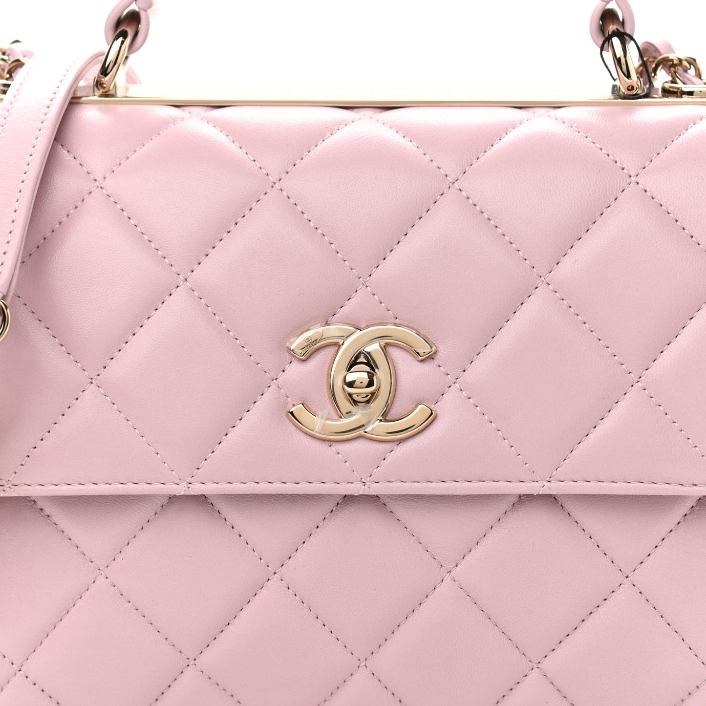 Lambskin Quilted Small Trendy CC Flap Dual Handle Bag Light Pink