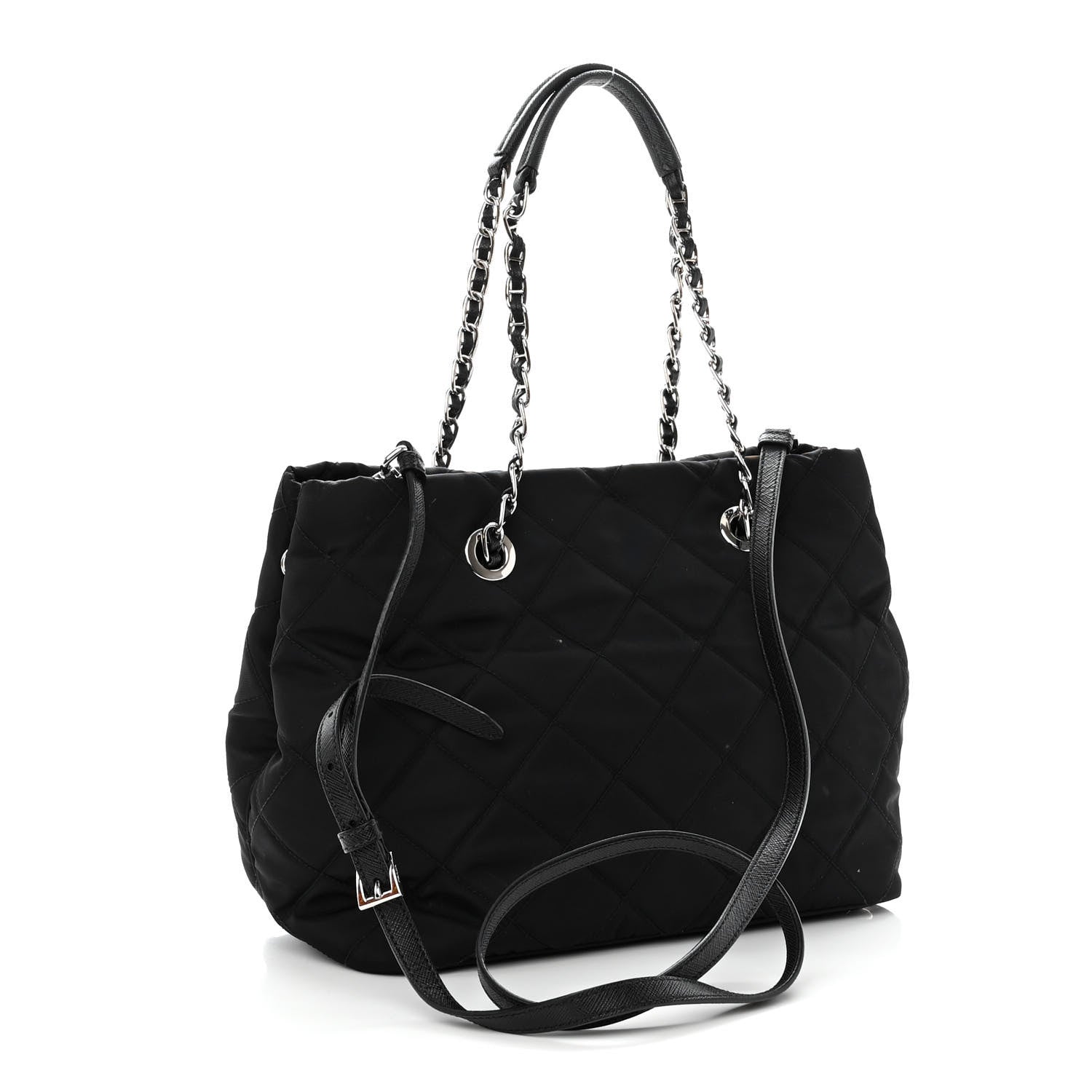 Prada Nylon Tessuto Impuntu Quilted Tote Black 2 of 10