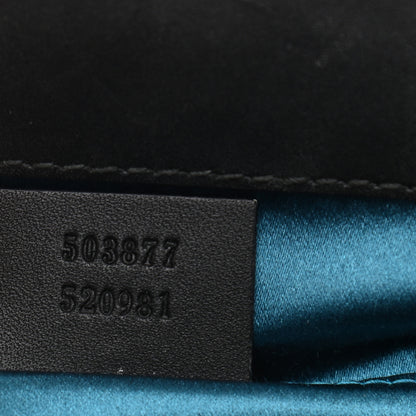 Gucci Suede Patent Web Dragon Embroidered Small Ophidia Chain Shoulder Bag Blue Black 7 of 14