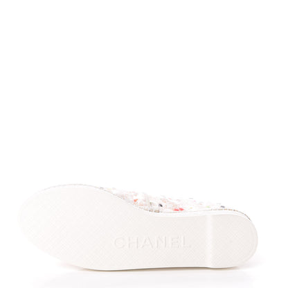 Chanel PVC Tweed CC Espadrilles 37 Coral White Transparent 6 of 9
