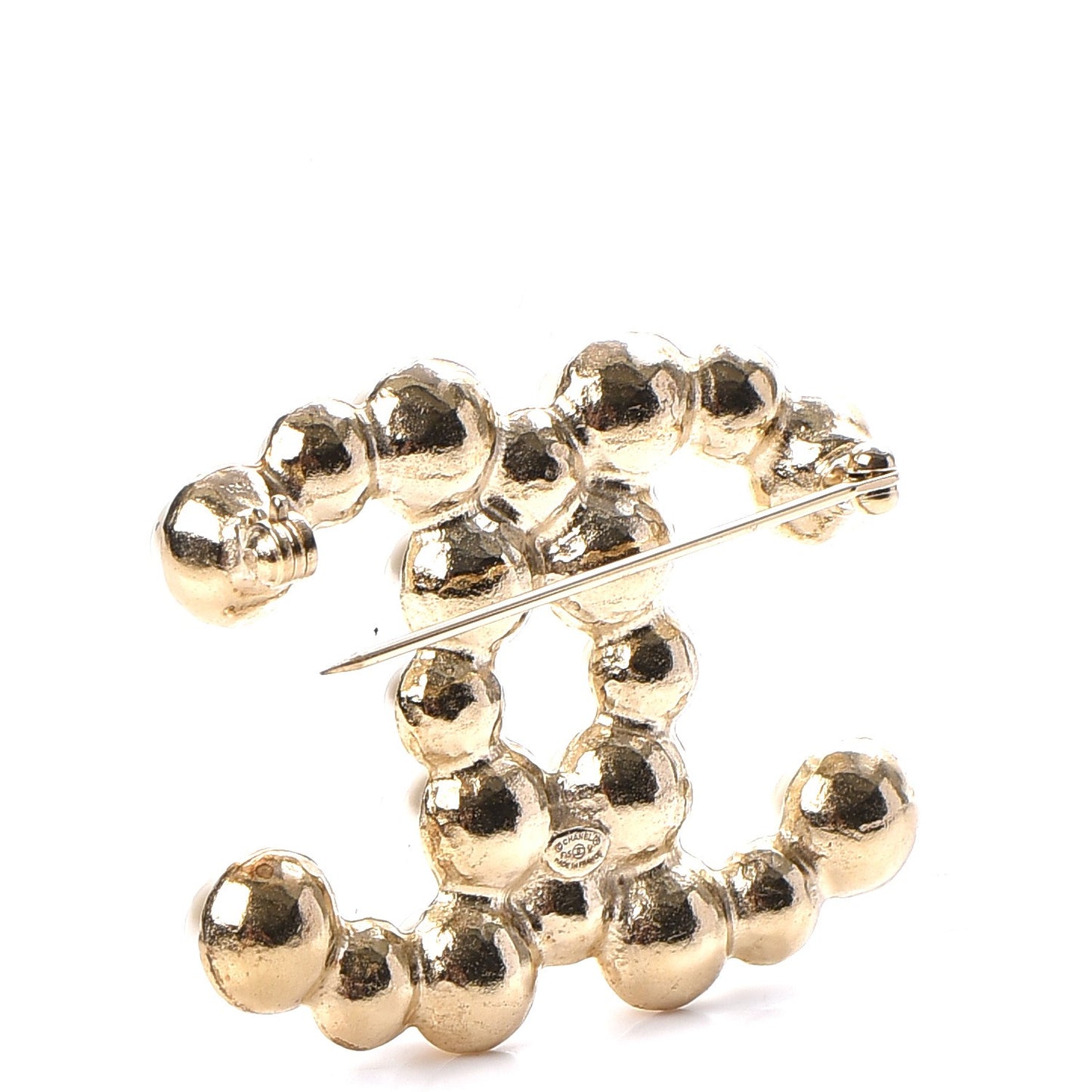 Pearl CC Brooch Gold Pearly White