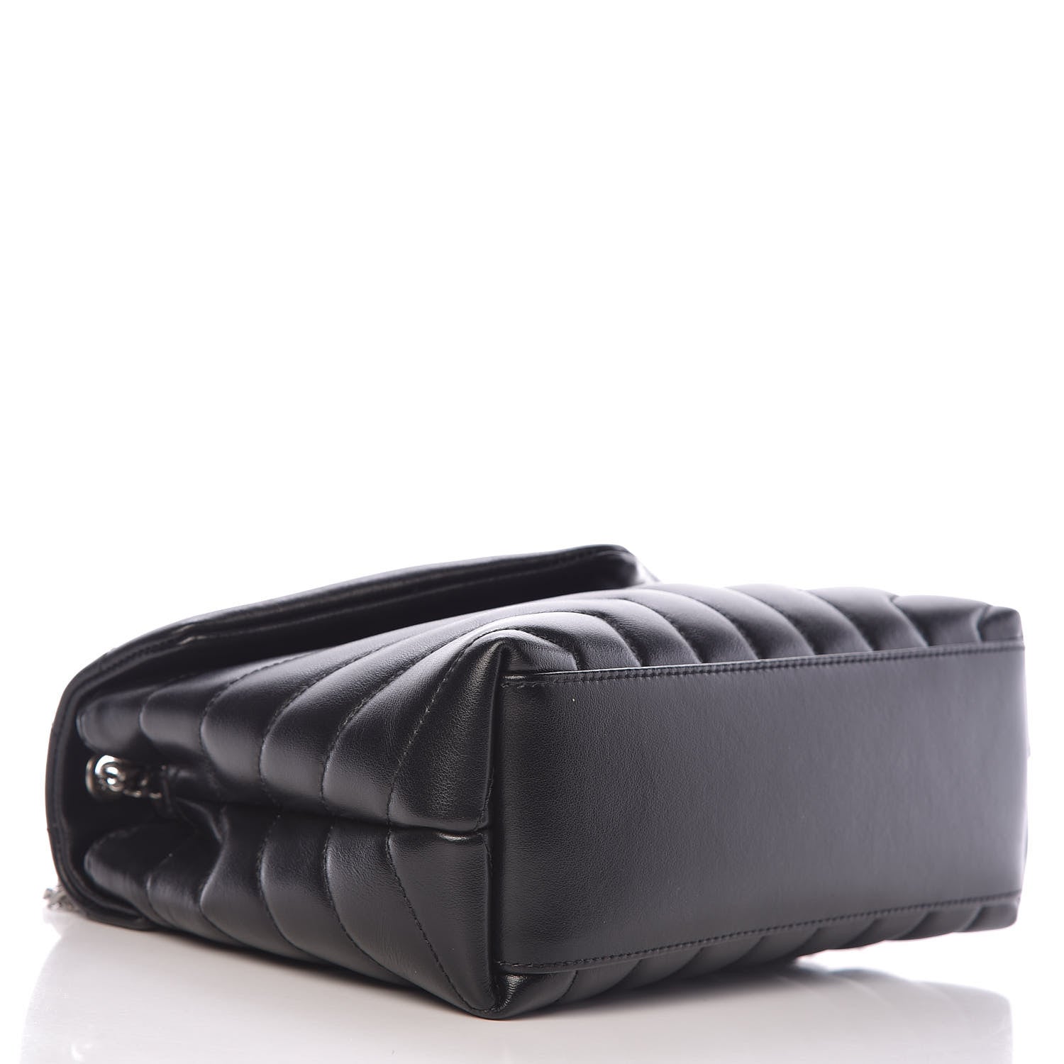 Saint Laurent Calfskin Y Quilted Monogram Small Loulou Chain Satchel Black 4 of 13