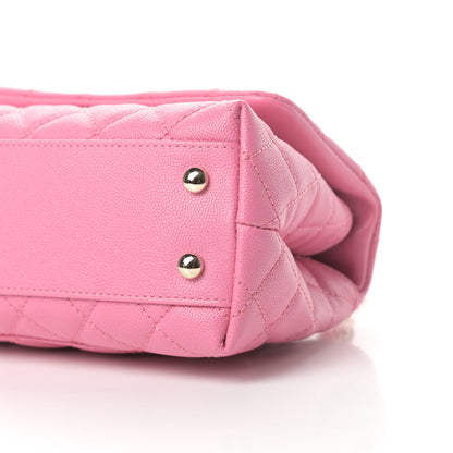 Chanel Caviar Lizard Embossed Quilted Mini Coco Handle Flap Pink 10 of 11