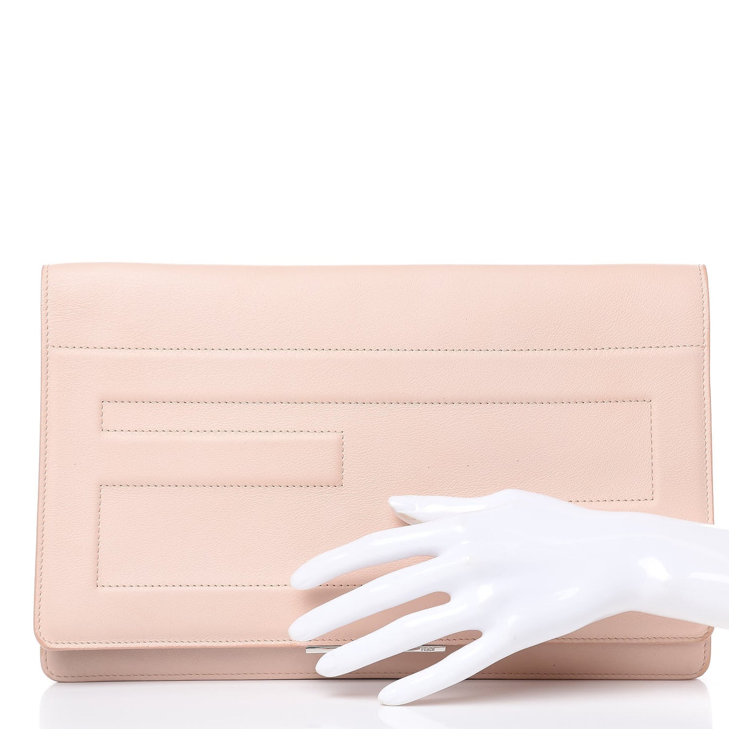 Vitello Flamingo Tube Macro Clutch Camelia