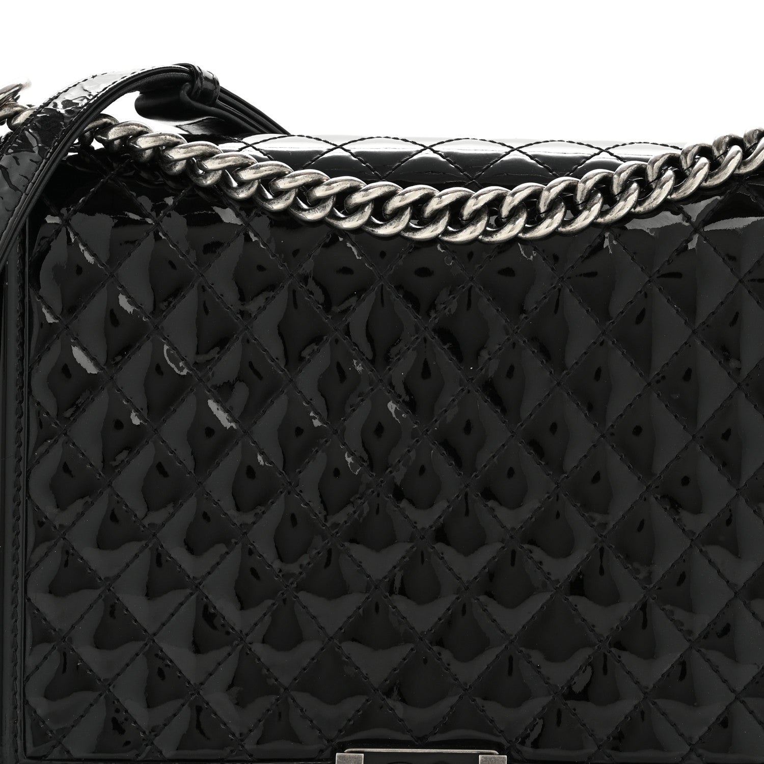 Chanel Patent Quilted Large Boy Flap Black 8 of 14