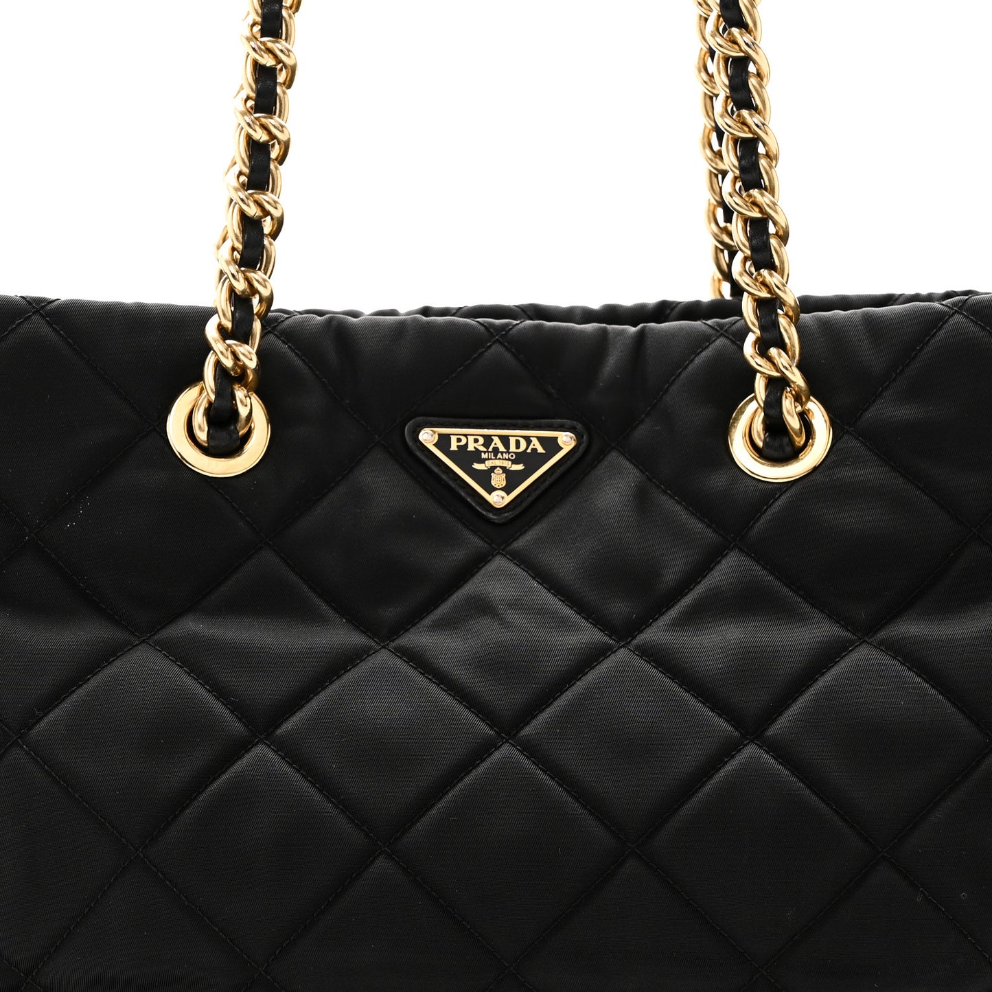 Nylon Tessuto Impuntu Quilted Tote Black