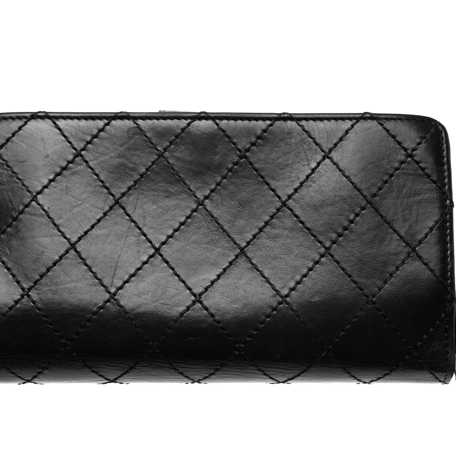 Chanel Lambskin Stitched Mademoiselle French Wallet Black 13 of 15