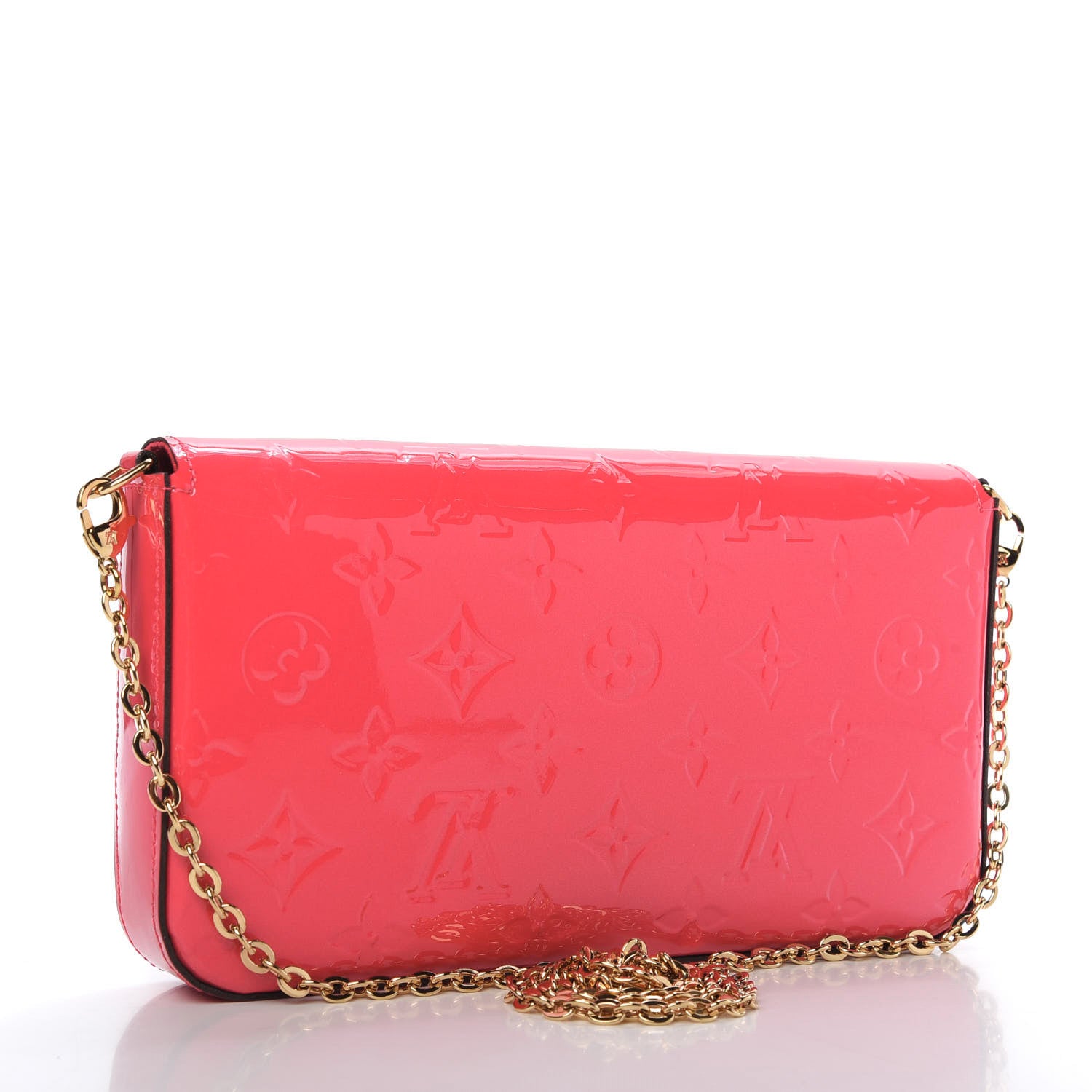 Louis Vuitton Vernis Felicie Pochette Chain Wallet Hot Pink 3 of 10