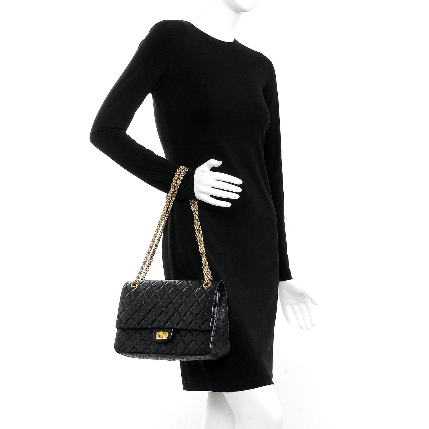 Chanel Aged Calfskin Quilted 2.55 Reissue 226 Flap Black 3 of 9