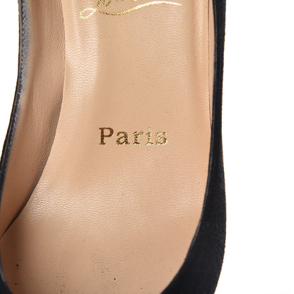 Christian Louboutin Suede Peep Toe Pumps 36 Black 10 of 10