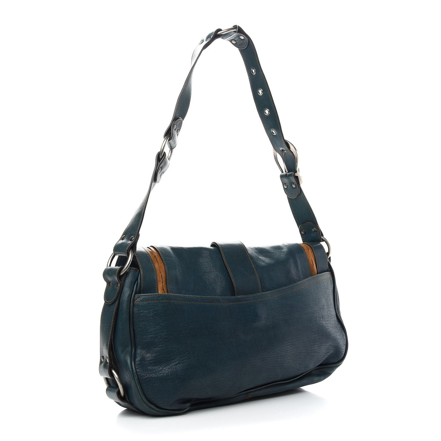 Calfskin Medium Gaucho Double Saddle Bag Dark Blue