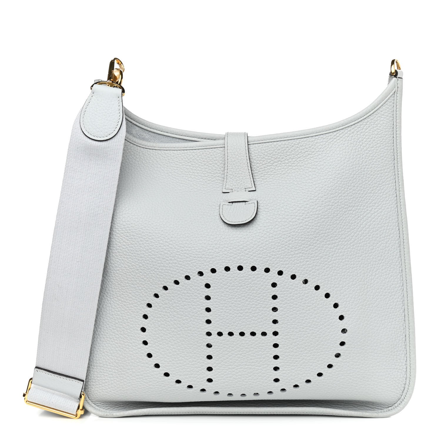 Hermes Taurillon Clemence Evelyne III GM Bleu Pale 1 of 11
