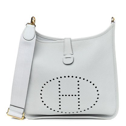 Hermes Taurillon Clemence Evelyne III GM Bleu Pale 1 of 11