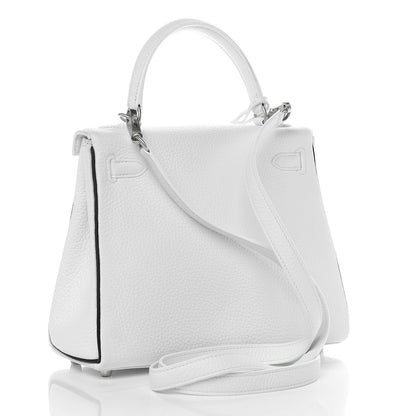 Hermes Taurillon Clemence Horseshoe Kelly Retourne 25 White Black 4 of 43