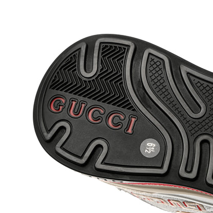 Gucci Metallic Calfskin Glitter Mesh Mens Ultrapace Sneakers 6.5 Silver White 7 of 7