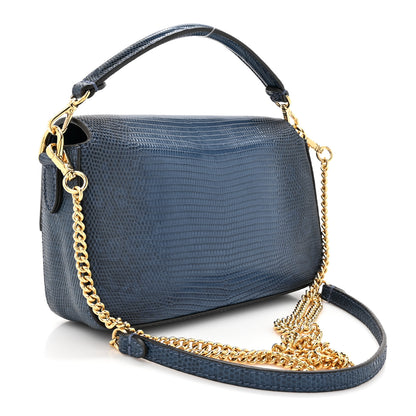 Fendi Lizard Mini Baguette Blue 3 of 10