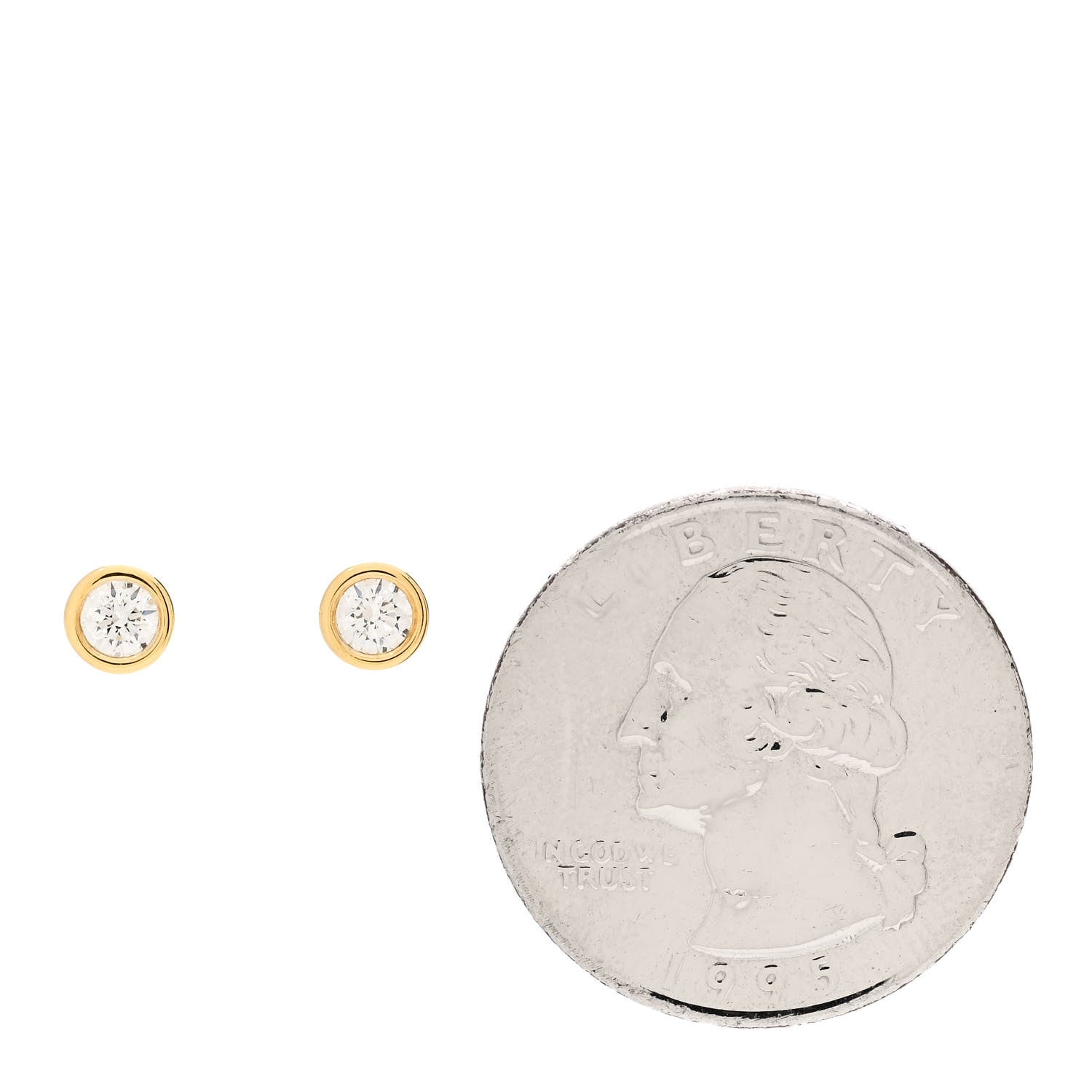 Tiffany 18K Yellow Gold Diamond .34ctw Elsa Peretti Diamonds By The Yard Earrings 2 of 5