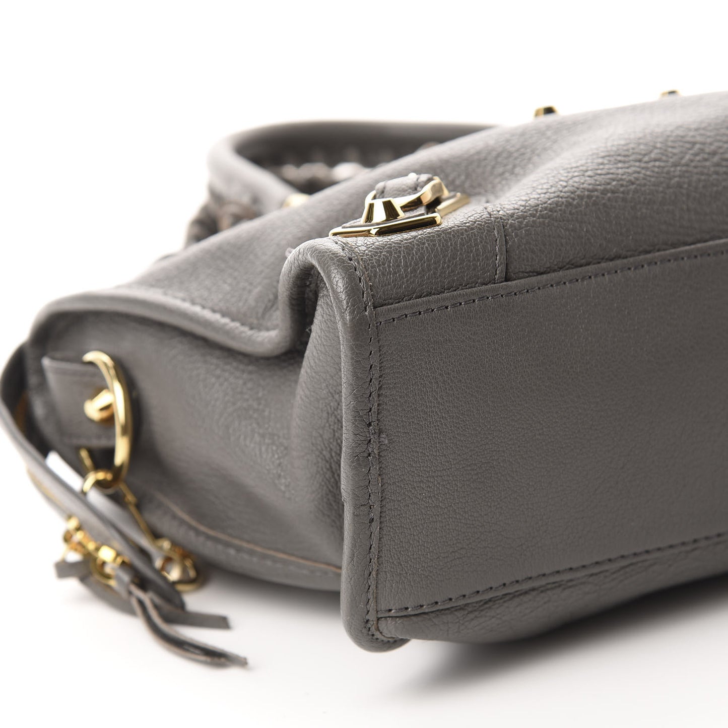 Chevre Gold Metallic Edge Hardware S City Gris Acier