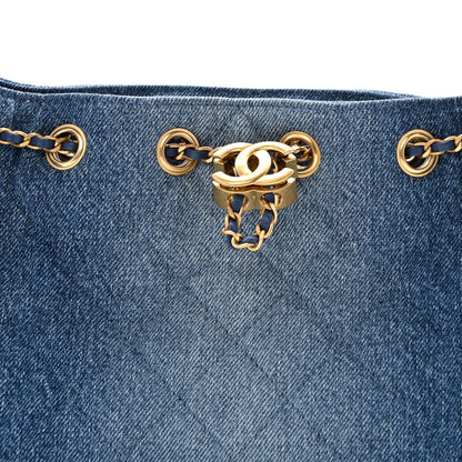 Chanel Washed Denim Quilted Mini Chanel 25 Handbag Blue 8 of 11