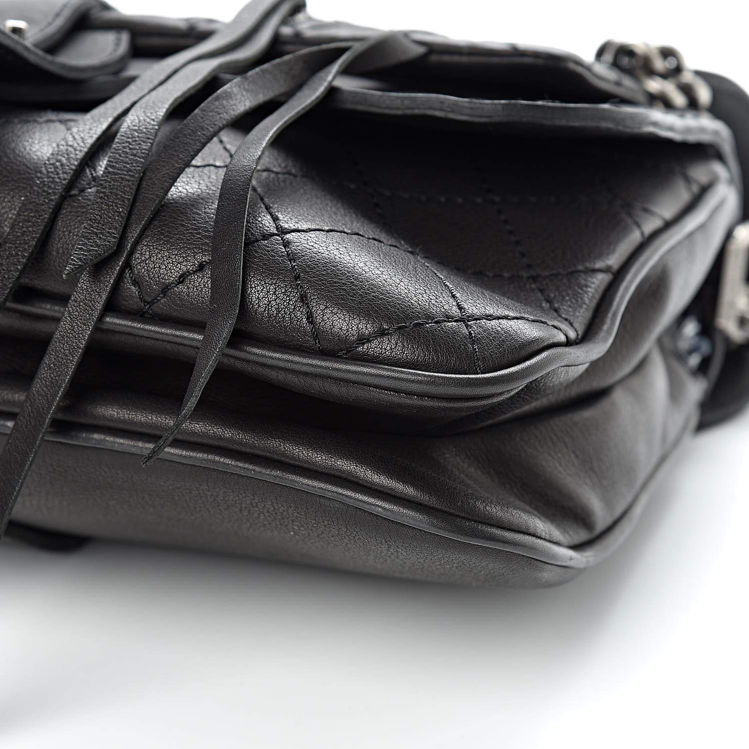 Chanel Calfskin Quilted Dallas Saddle Bag Black 10 of 12