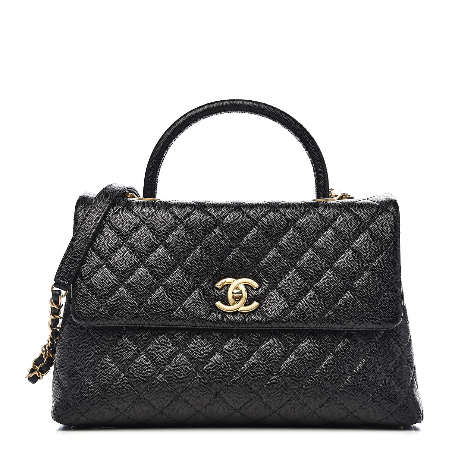 Chanel Caviar Quilted Medium Coco Handle Flap Black 1 of 13
