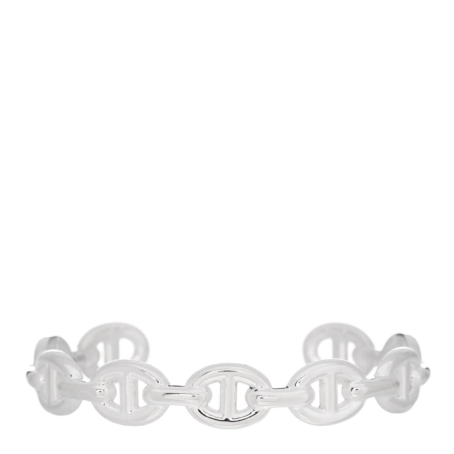 Sterling Silver MM Chaine d'Ancre Enchainee Cuff Bracelet SH