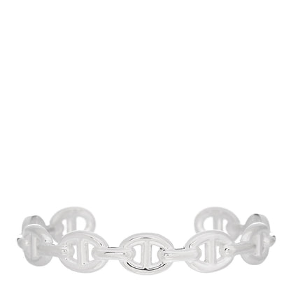 Hermes Sterling Silver MM Chaine d'Ancre Enchainee Cuff Bracelet SH 1 of 4