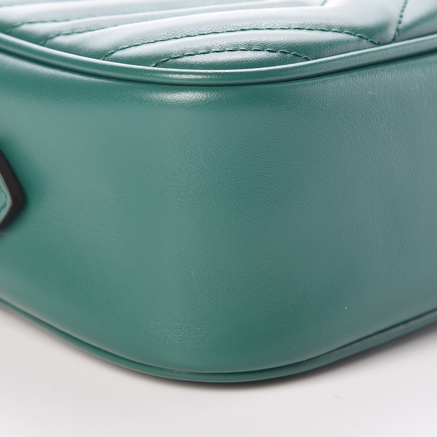 Gucci Calfskin Matelasse Small GG Marmont Chain Shoulder Bag Emerald Green 8 of 9