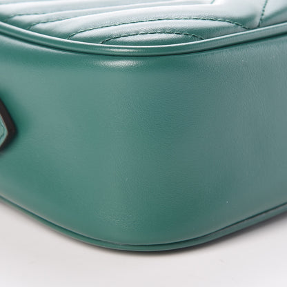 Gucci Calfskin Matelasse Small GG Marmont Chain Shoulder Bag Emerald Green 8 of 9